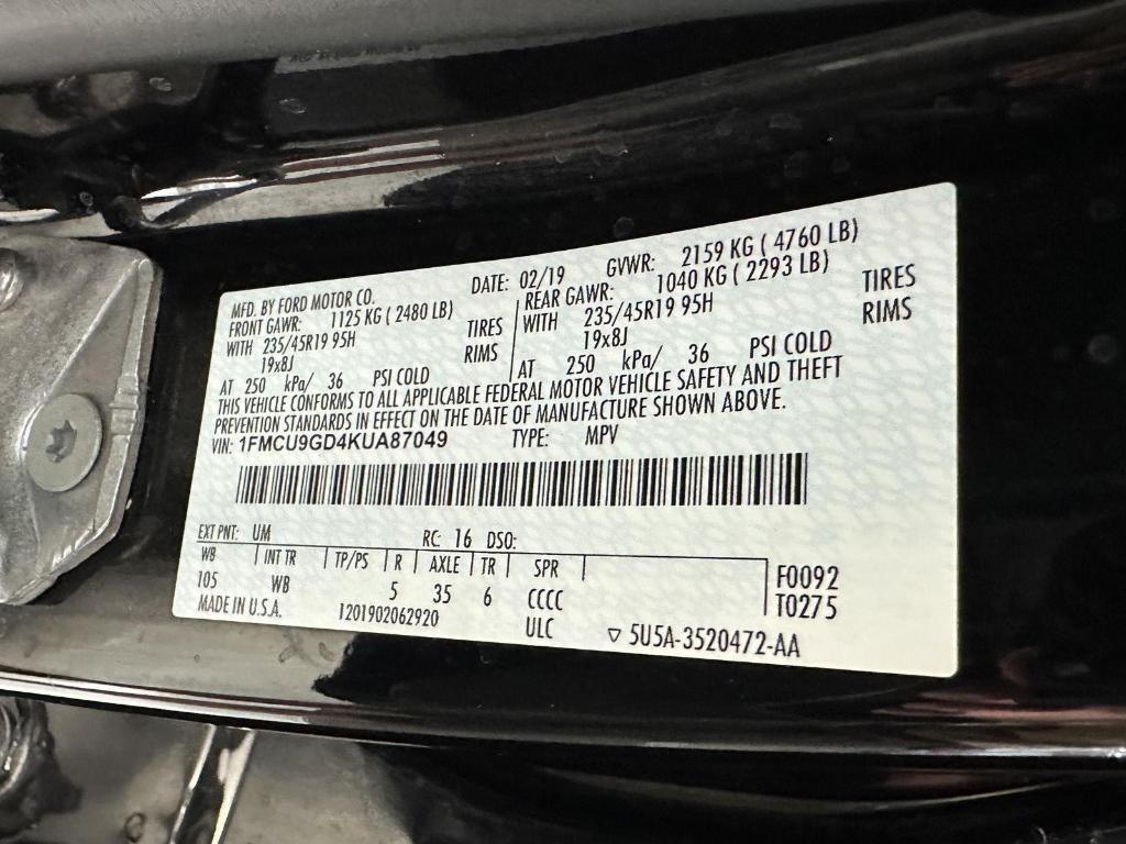 used 2019 Ford Escape car, priced at $14,995