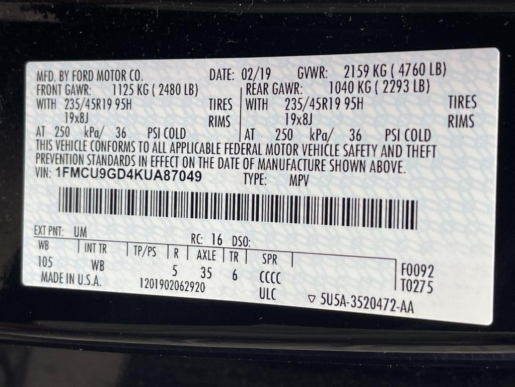 used 2019 Ford Escape car, priced at $14,995