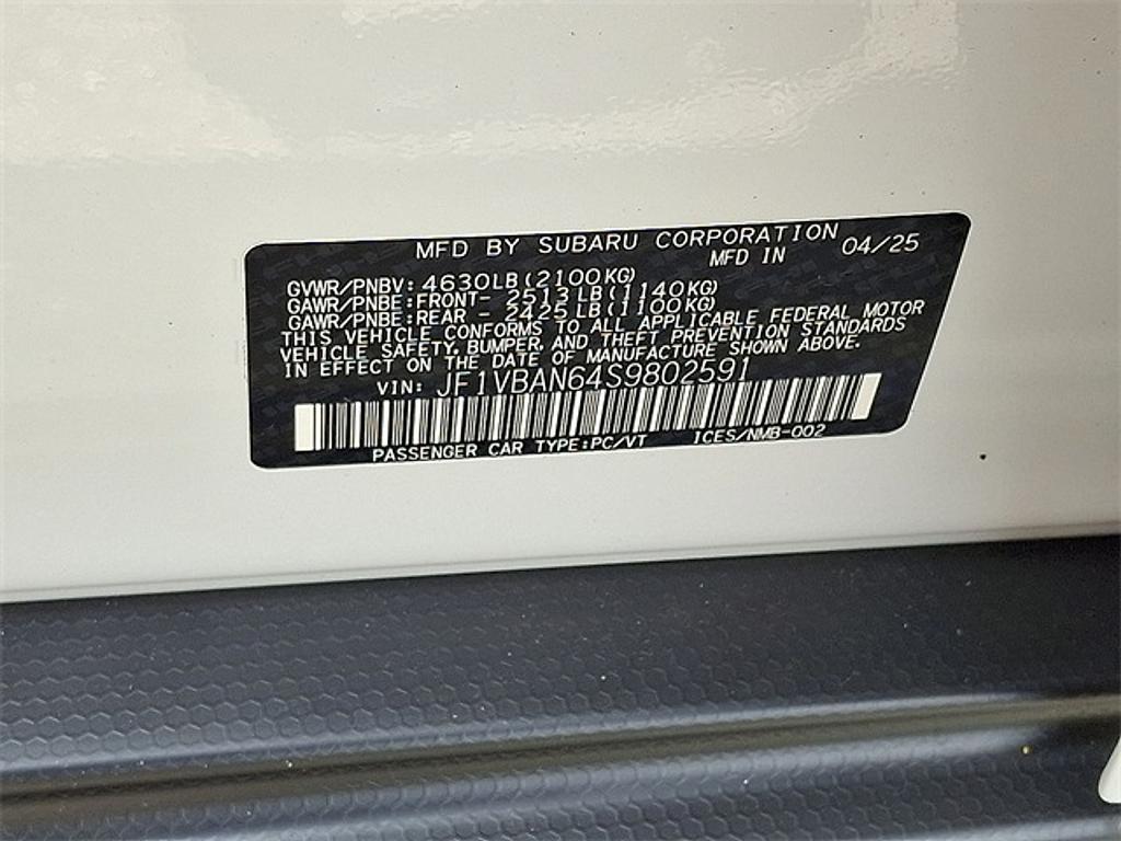 new 2025 Subaru WRX car, priced at $44,629
