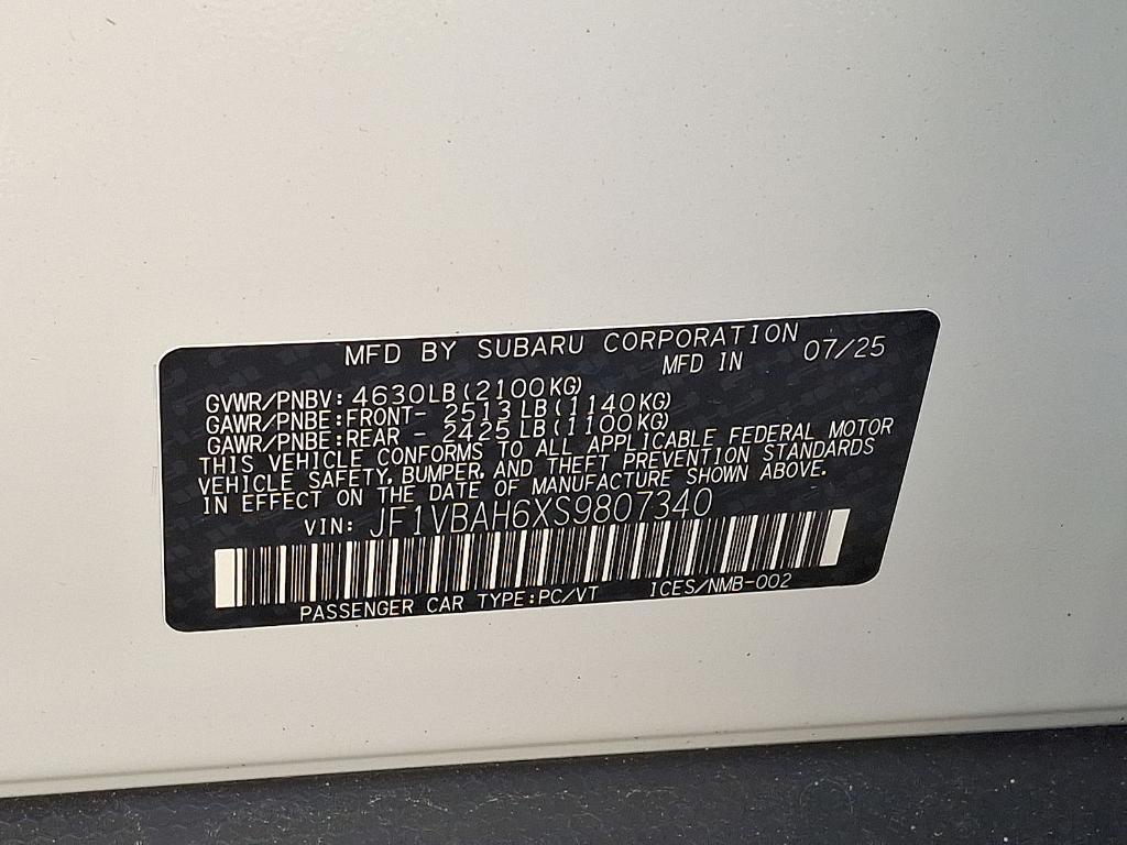 new 2025 Subaru WRX car, priced at $39,387