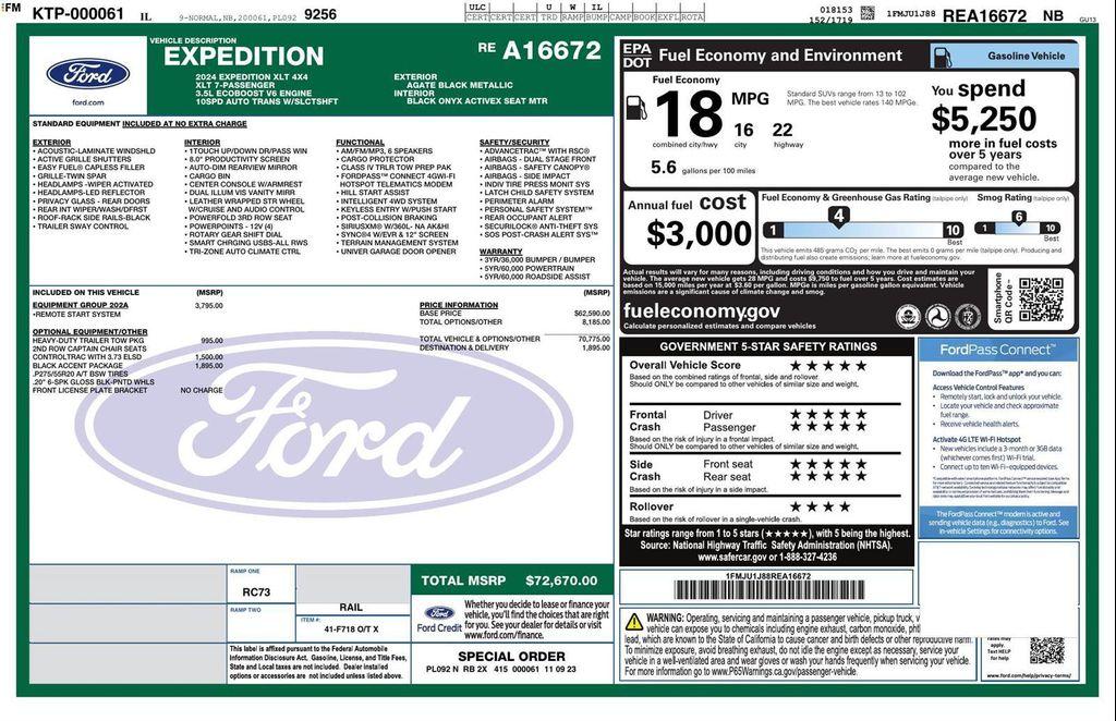 used 2024 Ford Expedition car, priced at $53,847