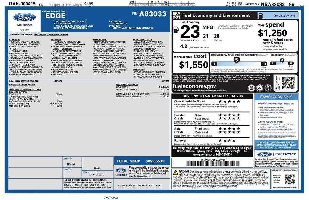 used 2022 Ford Edge car, priced at $22,888