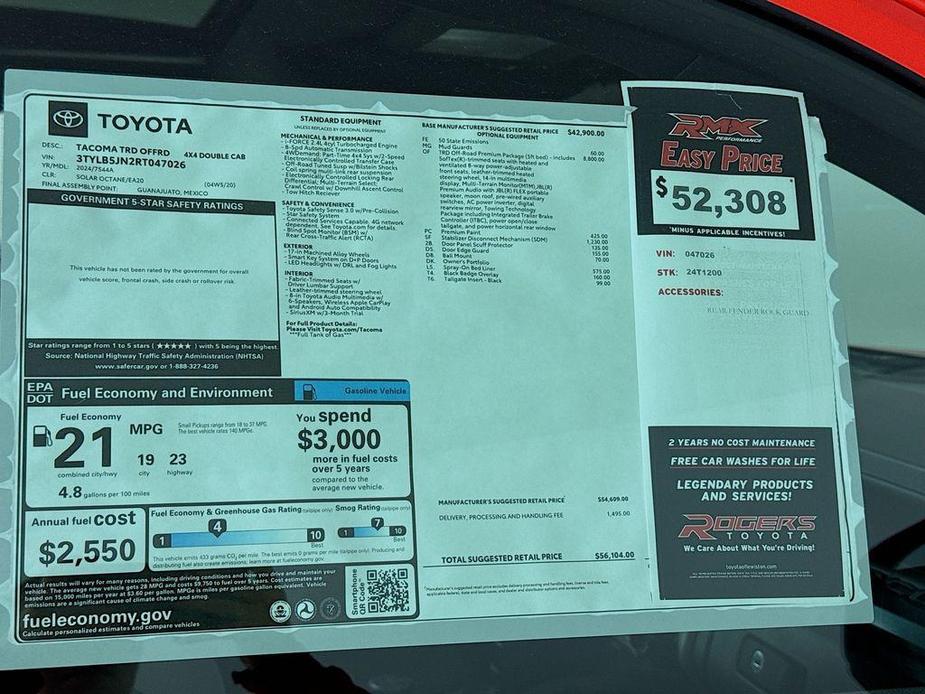 new 2024 Toyota Tacoma car, priced at $52,058