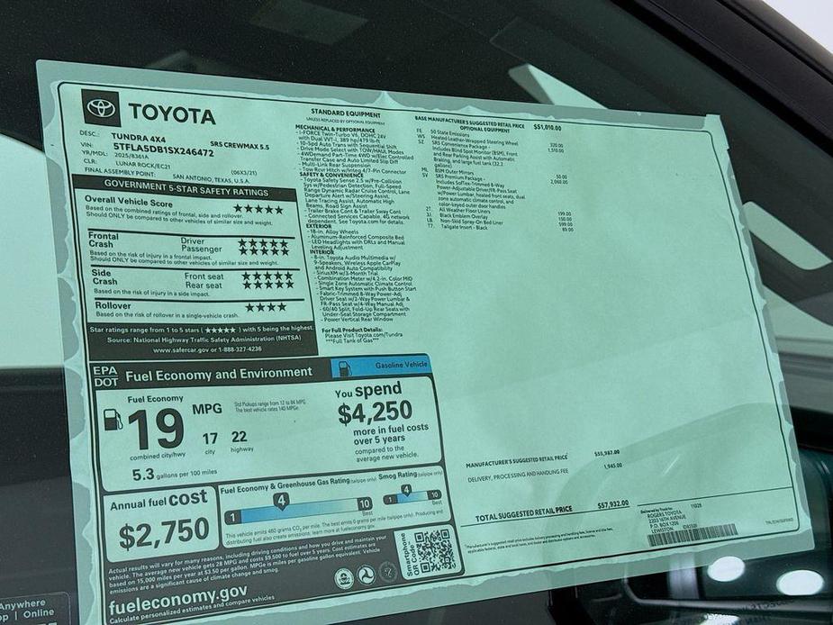 new 2025 Toyota Tundra car, priced at $54,073