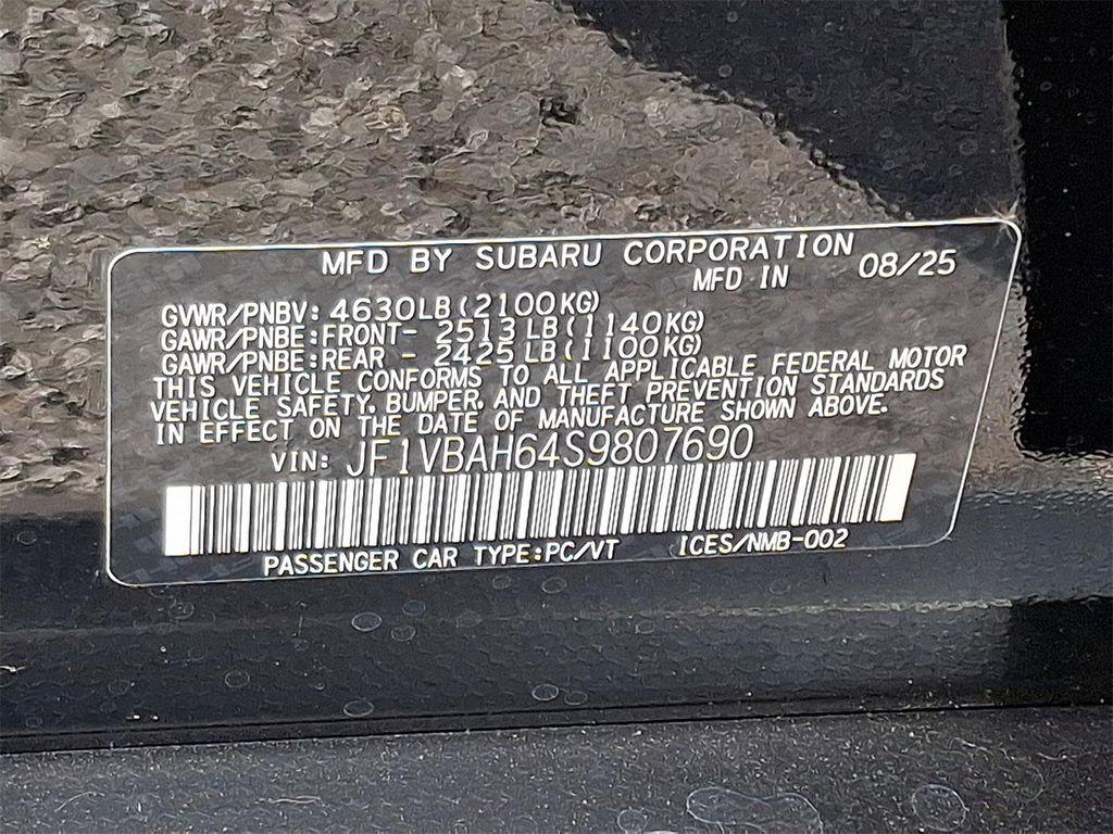 new 2025 Subaru WRX car, priced at $37,584