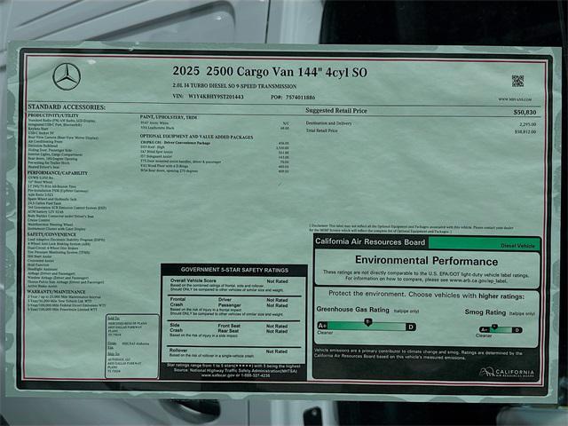 new 2025 Mercedes-Benz Sprinter 2500 car, priced at $56,812
