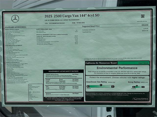 new 2025 Mercedes-Benz Sprinter 2500 car, priced at $56,812