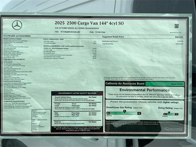 new 2025 Mercedes-Benz Sprinter 2500 car, priced at $56,812