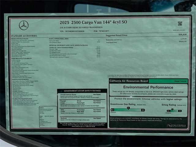 new 2025 Mercedes-Benz Sprinter 2500 car, priced at $56,812