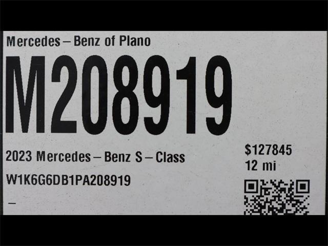 new 2023 Mercedes-Benz S-Class car, priced at $127,845