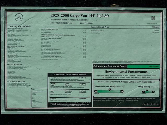 new 2025 Mercedes-Benz Sprinter 2500 car, priced at $59,772