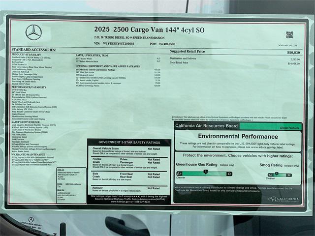 new 2025 Mercedes-Benz Sprinter 2500 car, priced at $52,928