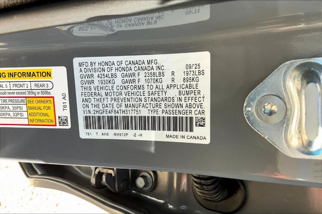 new 2026 Honda Civic Hybrid car, priced at $30,945