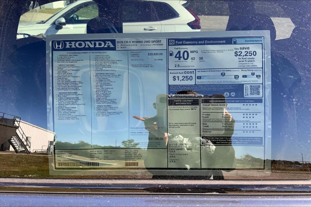 new 2026 Honda CR-V Hybrid car, priced at $35,405