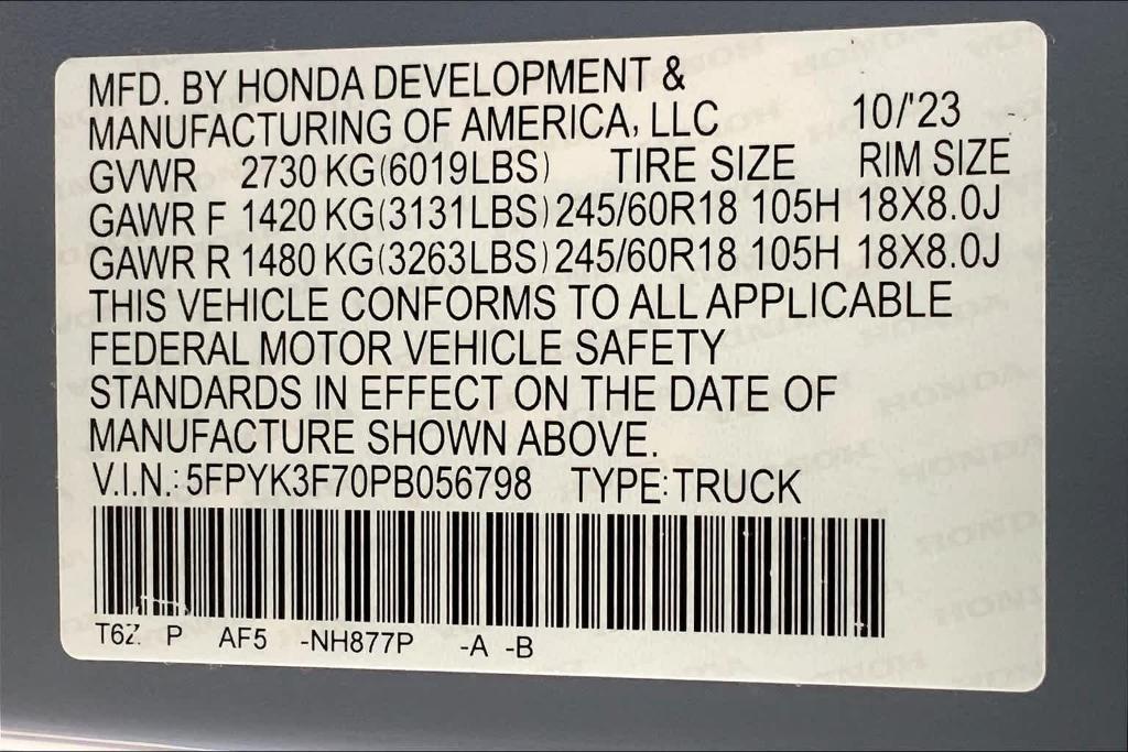 new 2023 Honda Ridgeline car, priced at $46,560