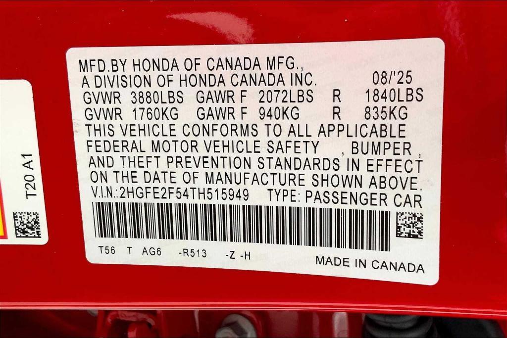 new 2026 Honda Civic car, priced at $26,545