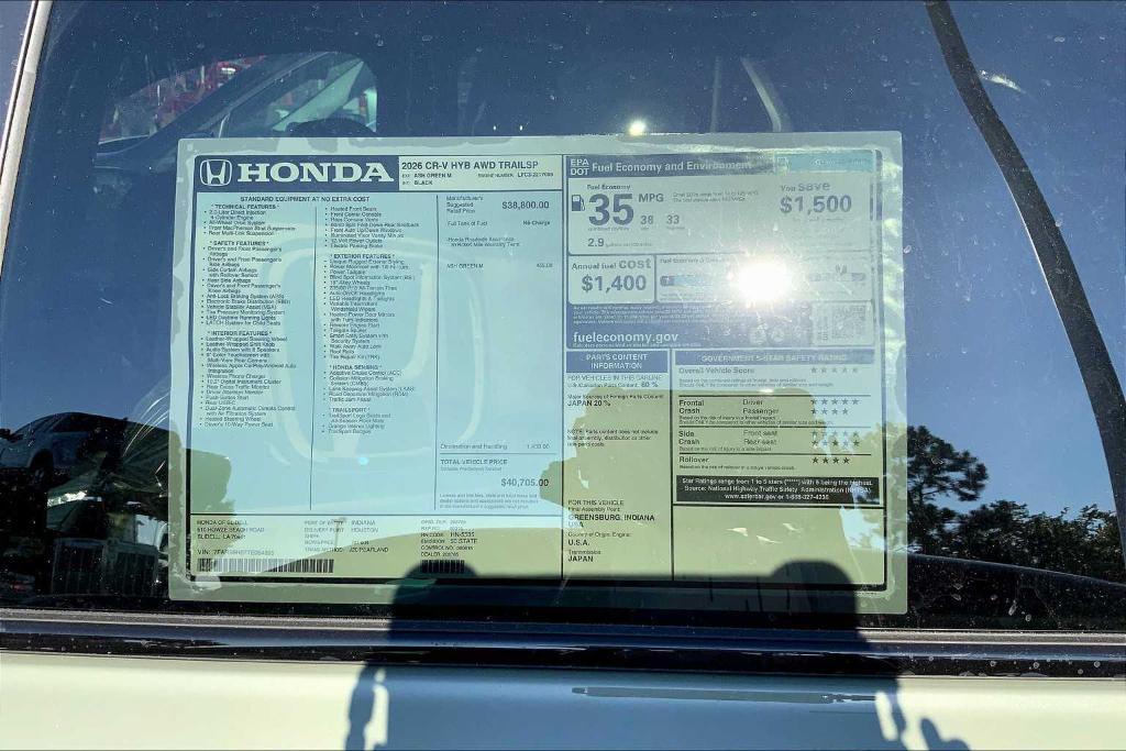 new 2026 Honda CR-V Hybrid car, priced at $38,694