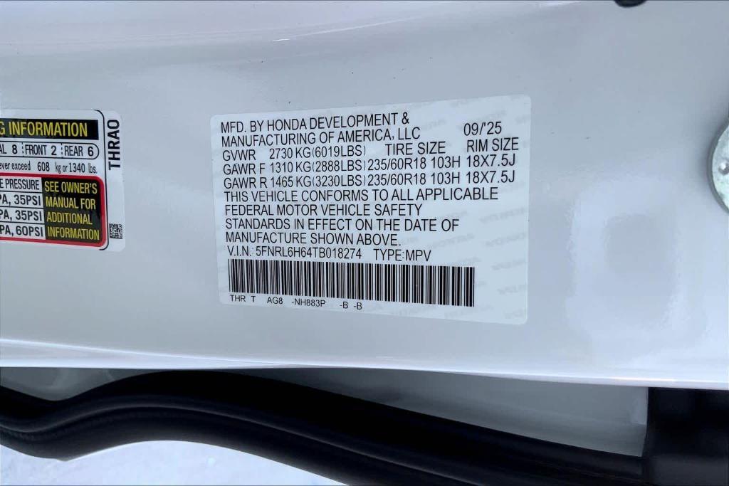 new 2026 Honda Odyssey car, priced at $44,745