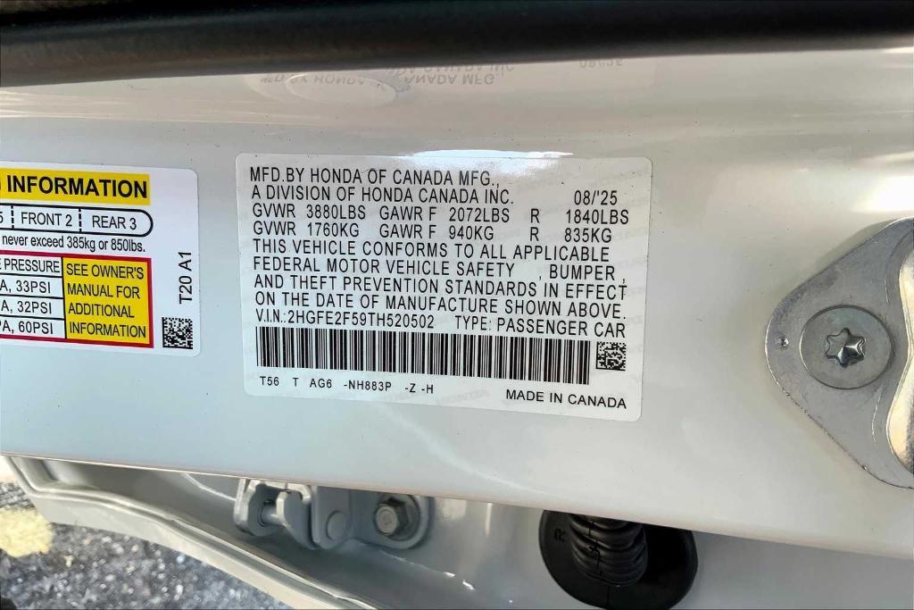 new 2026 Honda Civic car, priced at $26,975