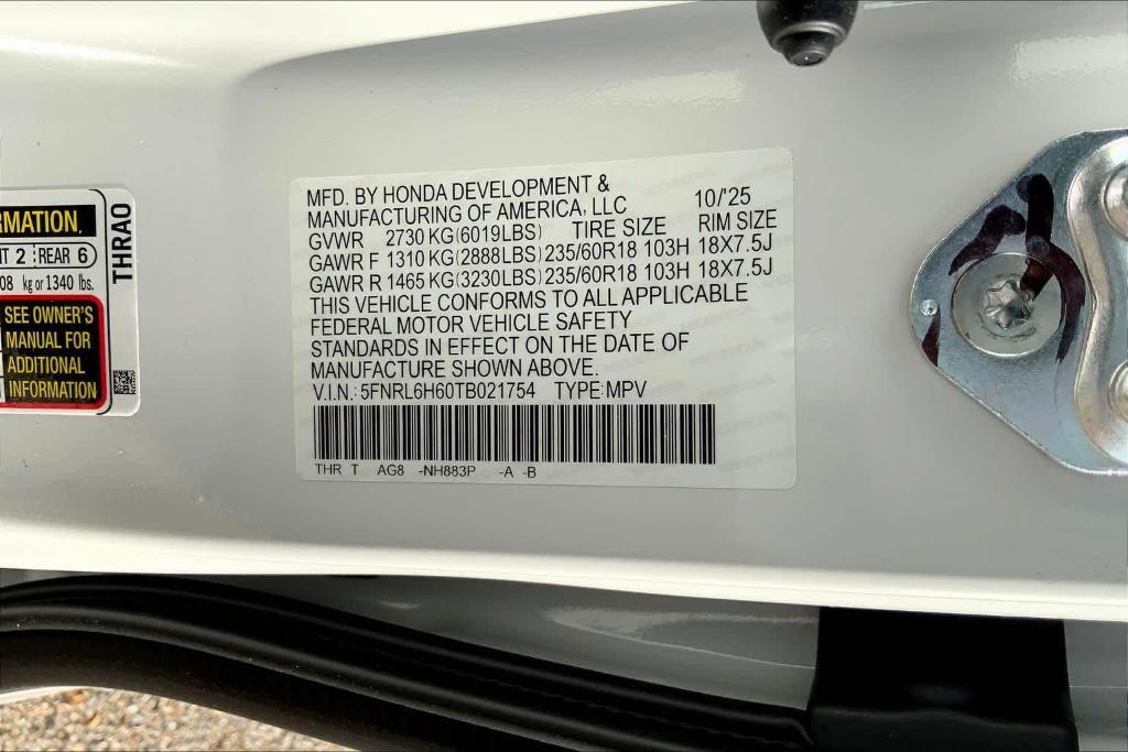 new 2026 Honda Odyssey car, priced at $44,745