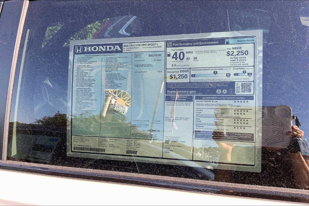 new 2026 Honda CR-V Hybrid car, priced at $40,630