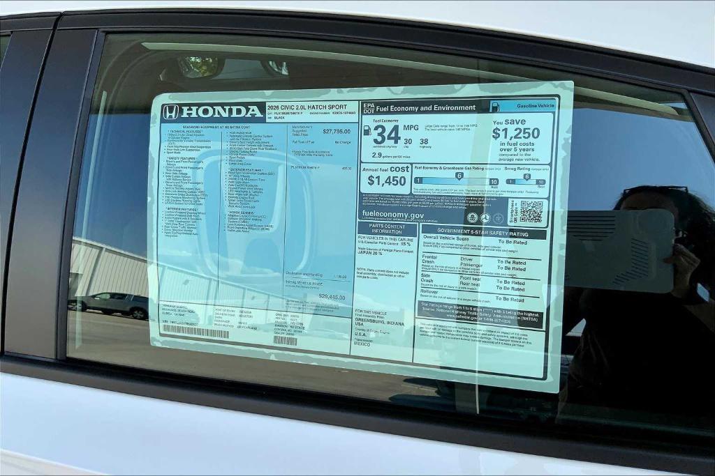 new 2026 Honda Civic car, priced at $28,120