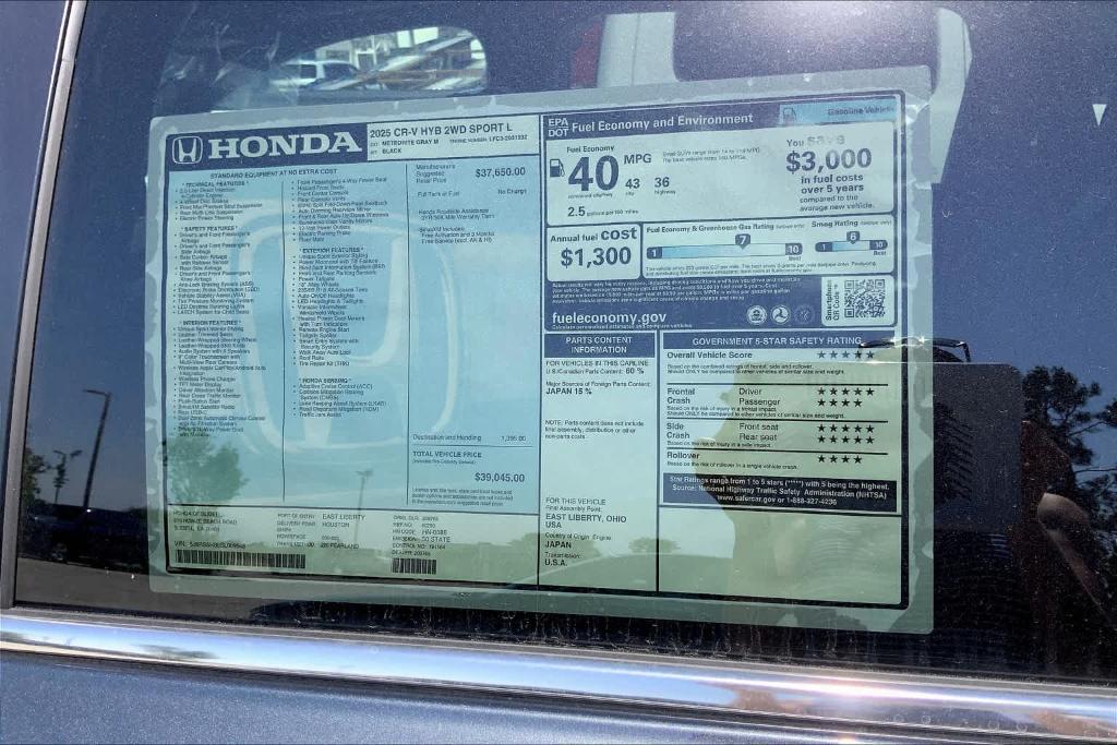 new 2025 Honda CR-V Hybrid car, priced at $37,389