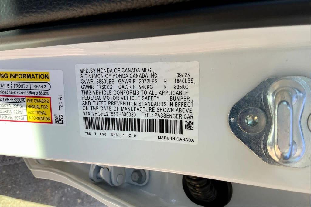 new 2026 Honda Civic car, priced at $27,575