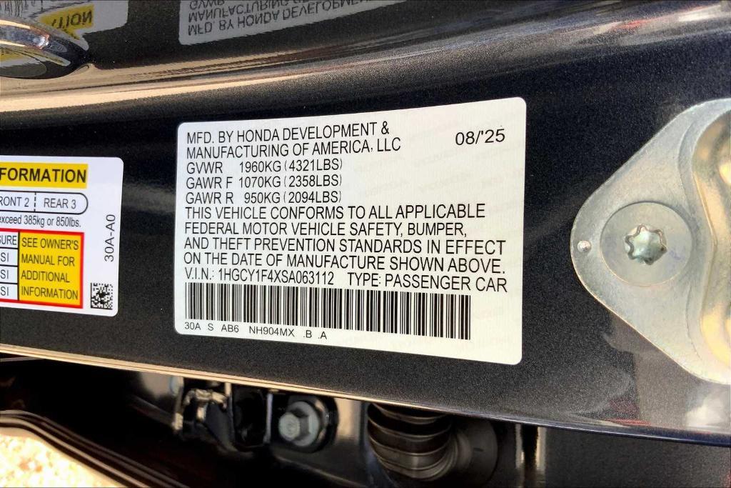 new 2025 Honda Accord car, priced at $30,273