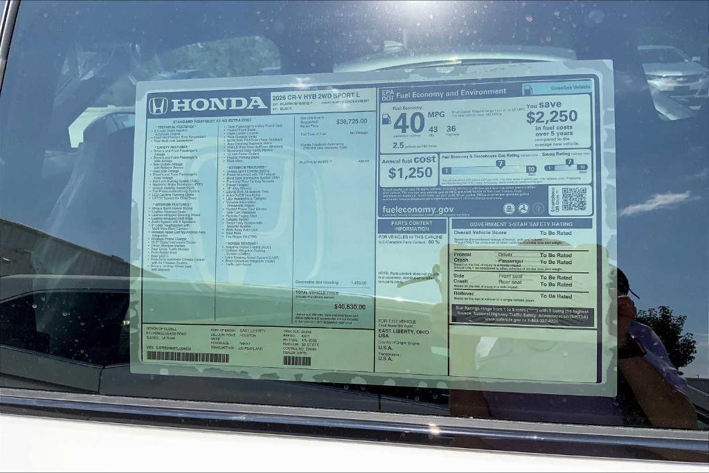 new 2026 Honda CR-V Hybrid car, priced at $38,694