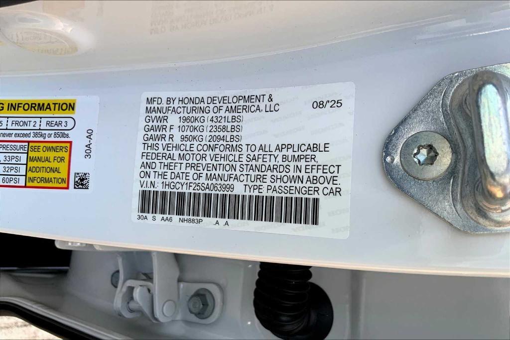 new 2025 Honda Accord car, priced at $28,845