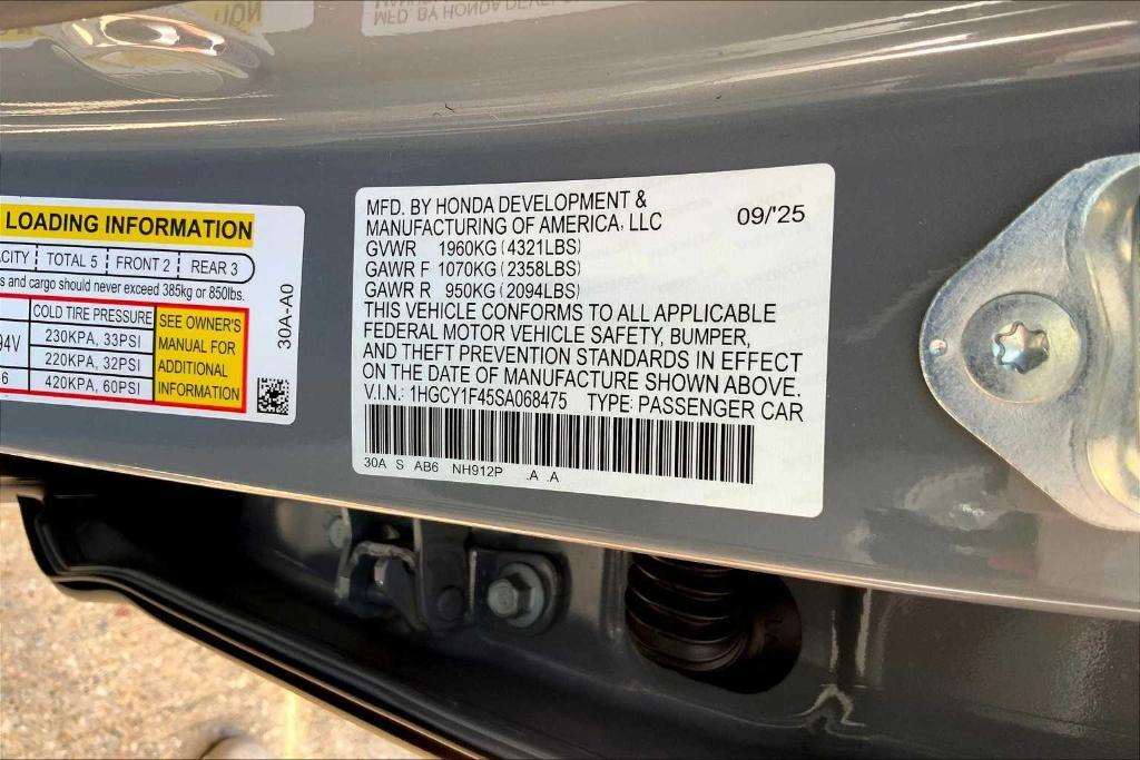 new 2025 Honda Accord car, priced at $30,850