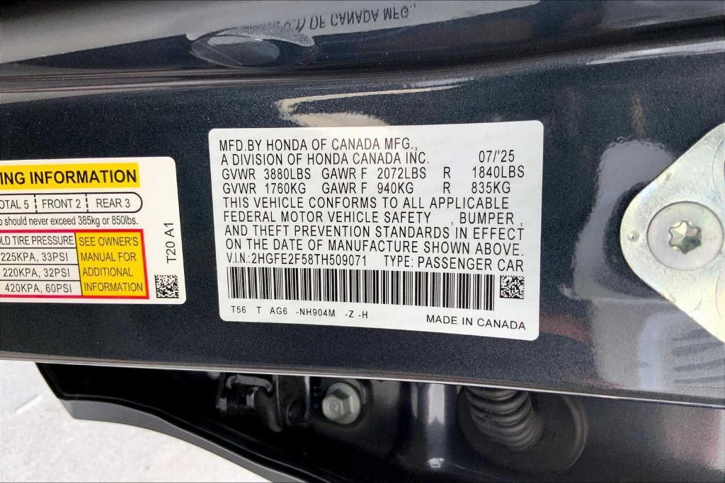 new 2026 Honda Civic car, priced at $26,500