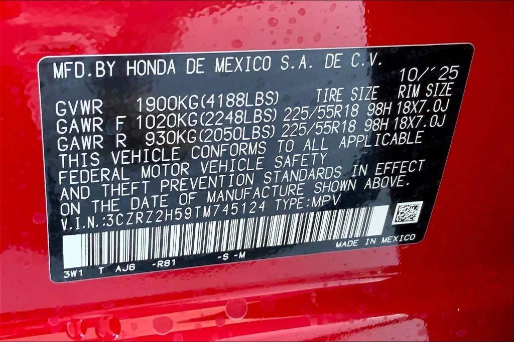 new 2026 Honda HR-V car, priced at $30,950