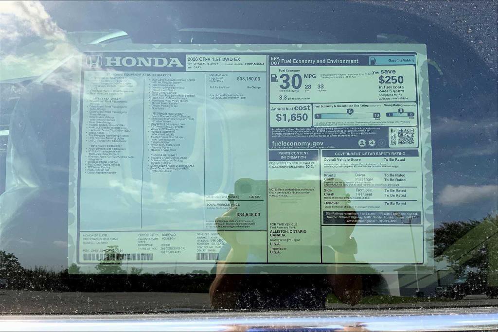 new 2026 Honda CR-V car, priced at $34,545