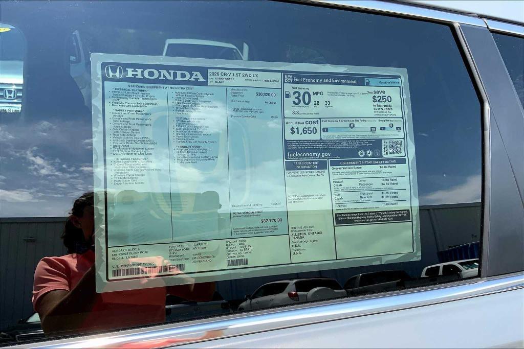 new 2026 Honda CR-V car, priced at $31,447