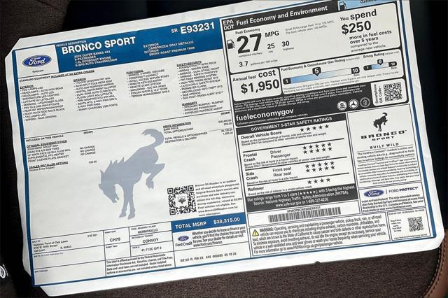 new 2025 Ford Bronco Sport car, priced at $34,933