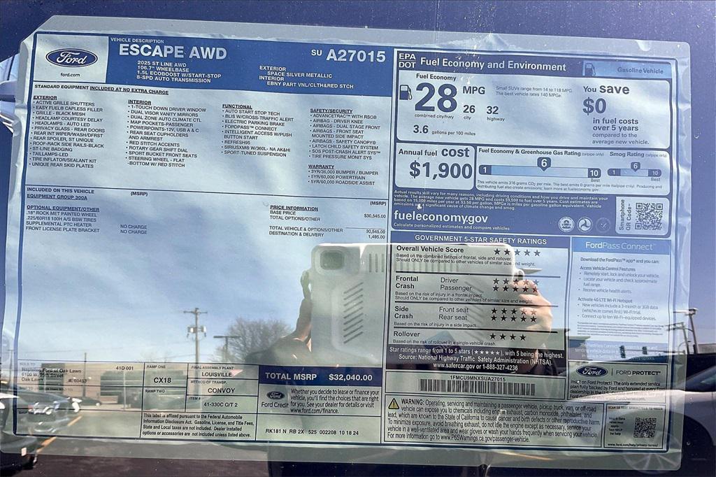 new 2025 Ford Escape car, priced at $25,955