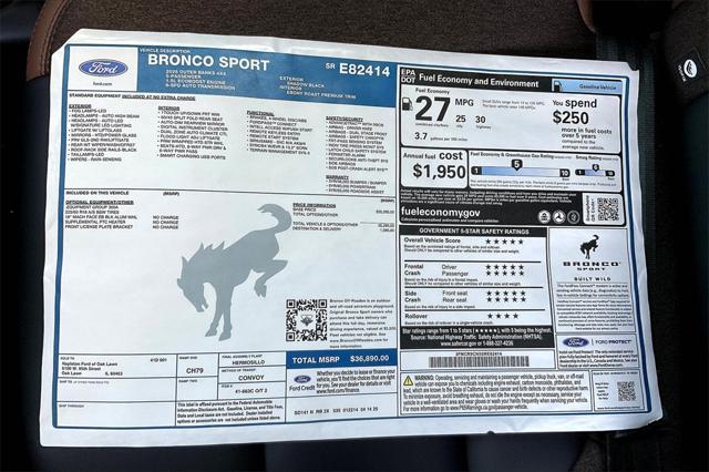 new 2025 Ford Bronco Sport car, priced at $34,325