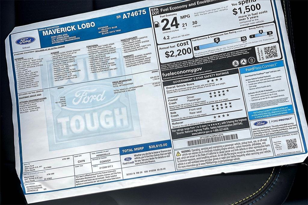 new 2025 Ford Maverick car, priced at $34,333