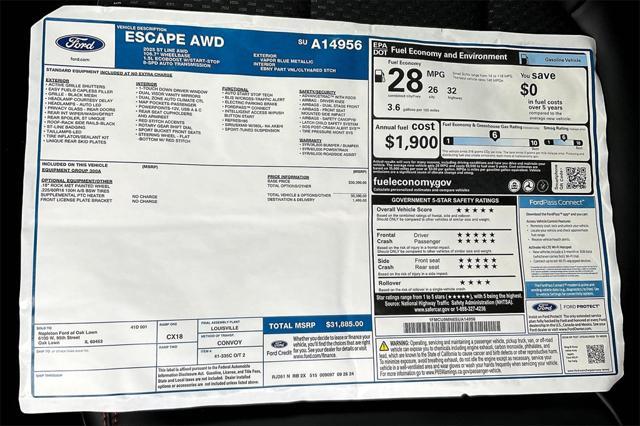 new 2025 Ford Escape car, priced at $28,424