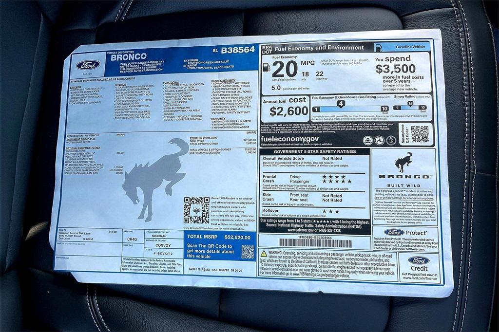 new 2025 Ford Bronco car, priced at $47,948