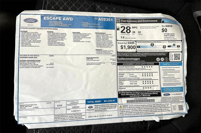 new 2025 Ford Escape car, priced at $27,830