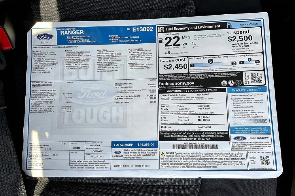 new 2024 Ford Ranger car, priced at $41,799