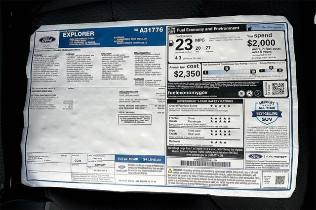 new 2024 Ford Explorer car, priced at $38,736