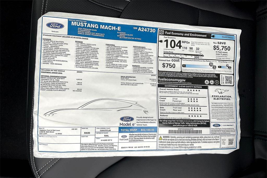 new 2025 Ford Mustang Mach-E car, priced at $50,286