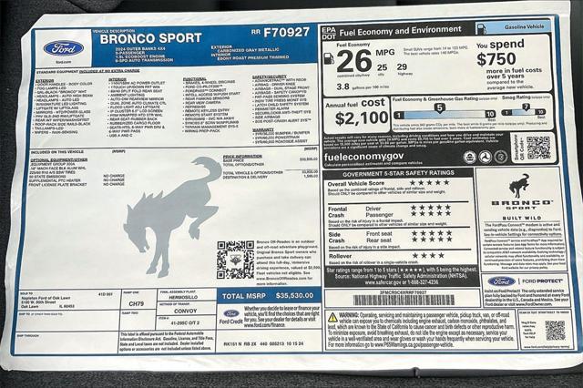 new 2024 Ford Bronco Sport car, priced at $29,070