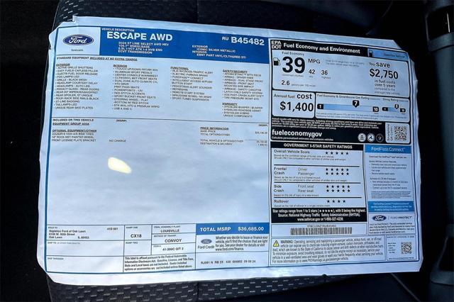 new 2024 Ford Escape car, priced at $31,233