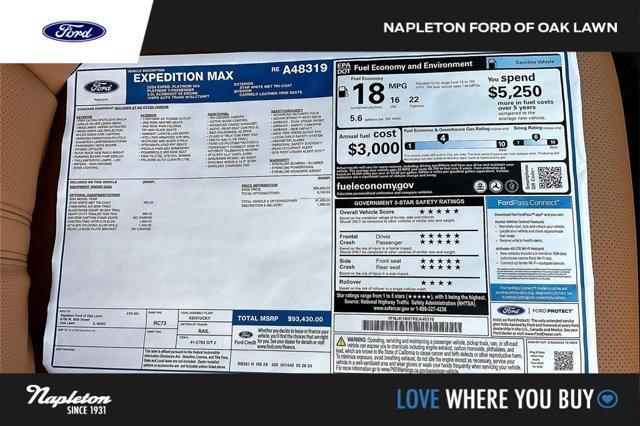 new 2024 Ford Expedition Max car, priced at $88,087