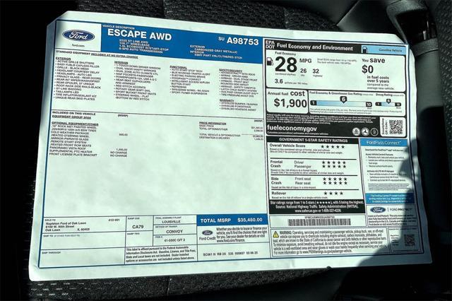 new 2025 Ford Escape car, priced at $31,610